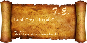 Turányi Ernő névjegykártya