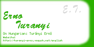 erno turanyi business card